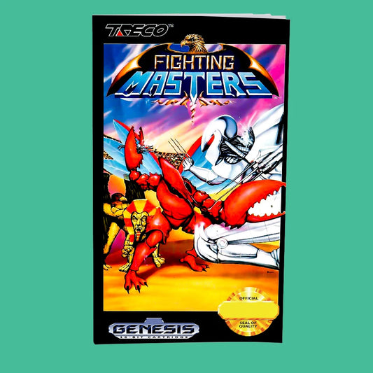 Fighting Master USA Manual for SEGA Mega Drive Genesis 16 bit Consoles Game Cartridge Box Manual