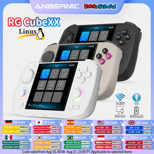ANBERNIC RG Cubexx Retro Handheld Game Console 3.95" IPS 720*720 Screen Linux 64bit Support WiFi Bluetooth Streaming Video Games