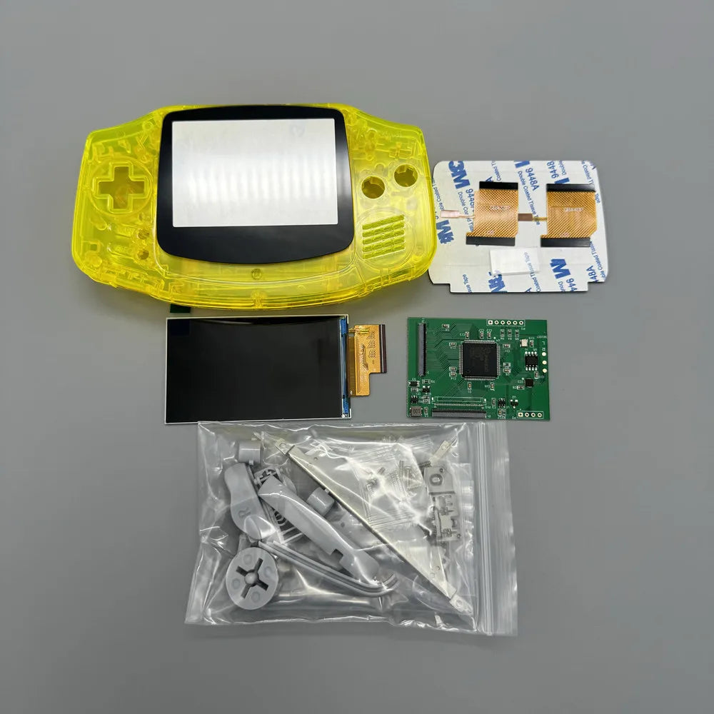 GBA IPS LCD no cut shell required easy to install 2.9 "IPS high brightness LCD and shell kit for Gameboy advance GBA