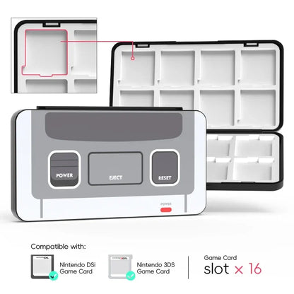 Portable 16-Slot Game Card Holder Storage Case for Nintendo 3DS, 3DSXL, 2DS, 2DSXL, DS, and DSi