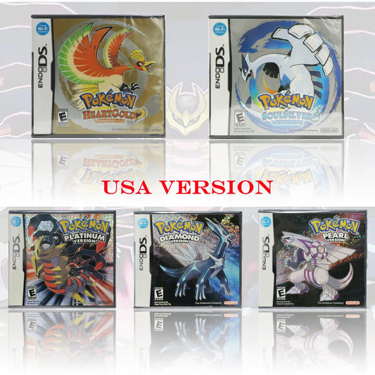 USA Version Pokémon Platinum HeartGold SoulSilver Diamond Pearl Version New Sealed Package With Box and Manuals For DS Console