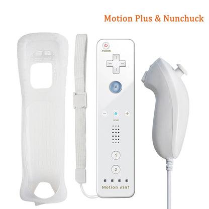 For Nintendo Wii/Wii U Joystick 2 in 1 Controller Set Wireless Remote Gamepad Motion Plus with Silicone Case Video Game