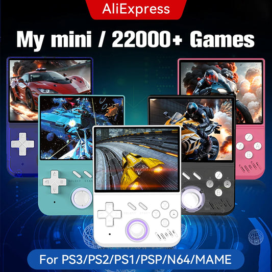 128GB My mini Retro Handheld Game Console 3.5-inch IPS Screen Linux System with 22000+Games for PS3/PS2/PS1/PSP/N64 for Gifts