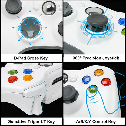 Xbox 360 Wired Controller For Xbox 360 PC Windows 10/8.1/8/7 Game Handle Double Shock Games Gamepad Video Game Console Joystick