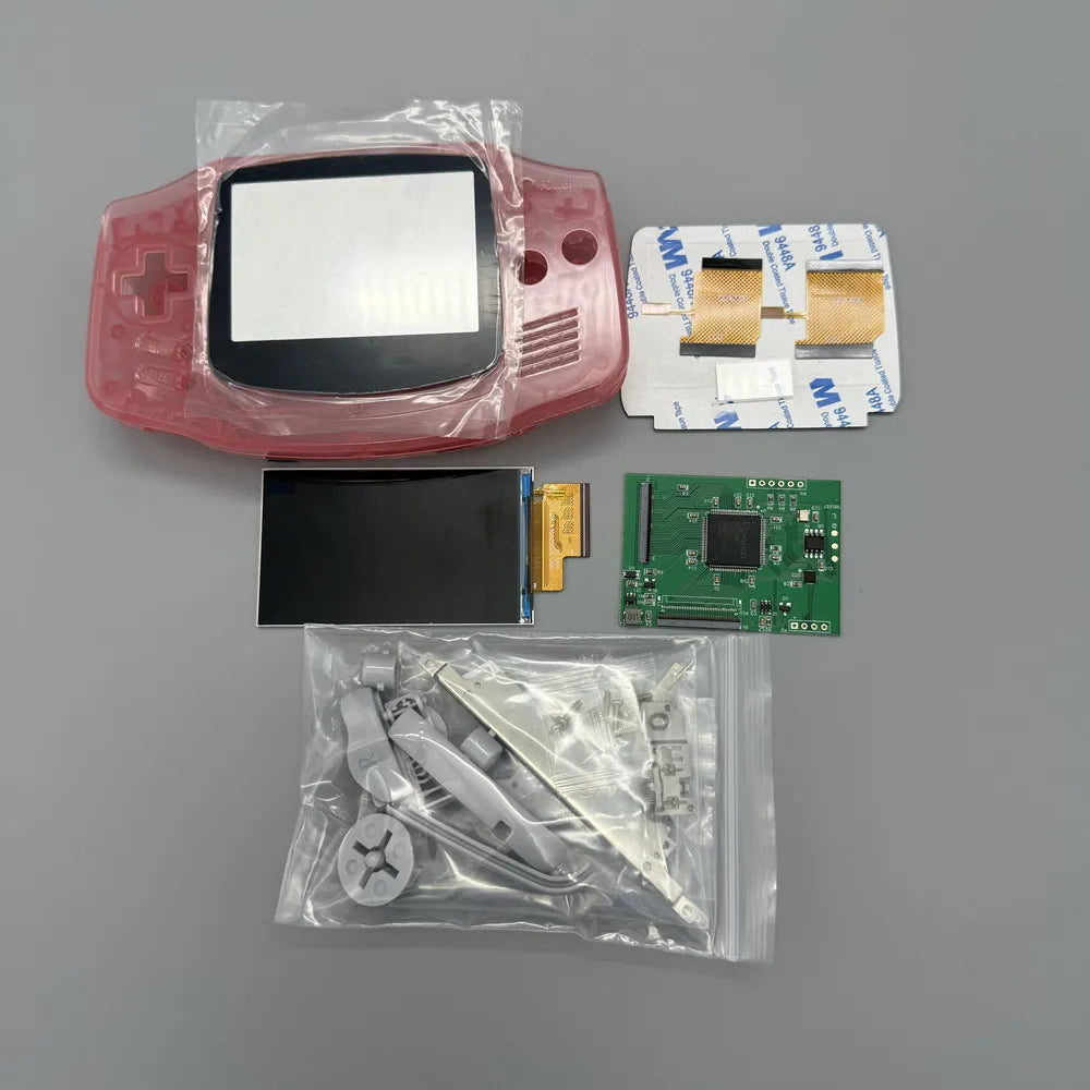 GBA IPS LCD no cut shell required easy to install 2.9 "IPS high brightness LCD and shell kit for Gameboy advance GBA