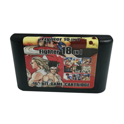 For Sega Genesis Fighter Games Series 18 in 1 MD 2 Cartridge Card,For 16 Bit Classic Retro Sega Mega Drive Game Console
