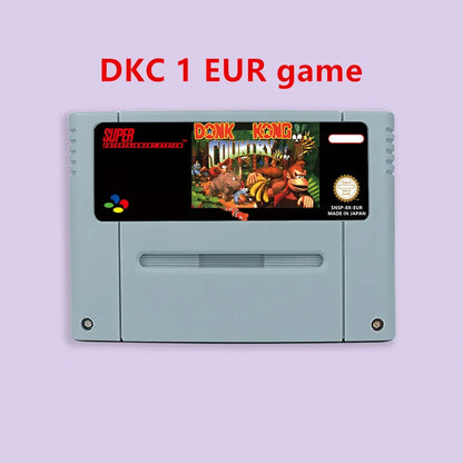 Donkey Game Country Kong 1 2 3 Competition RPG game for SNES 16 bit USA NTSC or EUR PAL Video Game Consoles Cartridge