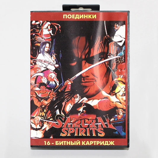 Samurai Spirits 16Bit MD Game Cartridge with RU Box for Sega Megadrive Genesis Systems