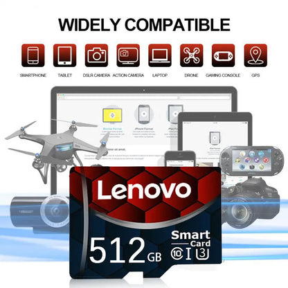 Lenovo 2TB A2 1TB Micro SD Card High Speed Memory Card 512GB 128GB MicroSD U3 TF Flash Card for Xiaomi Phone Camera table PC