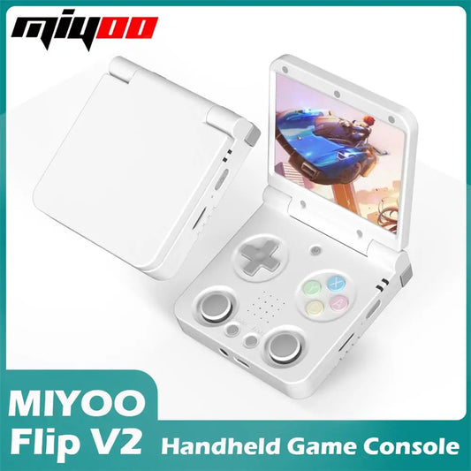 MIYOO Flip V2 Handheld Game Players 3.5''IPS Screen Linux System Classic Portable Video Game Consoles Storage Bag Gamer Gift
