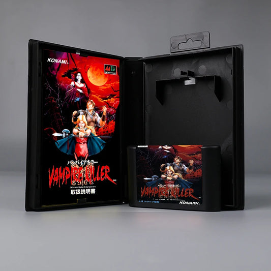 Vampire Killer JAP cover 16bit MD game card with box with manual for Sega Genesis Megadrive console