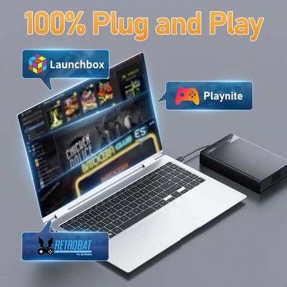 500G Retro Gaming HDD Video Game Console Retrobat＆Playnite＆Launchbox OS for XBOX/PS3/PS2/Switch/Wii/WiiU/DC/NES with 38200+Games