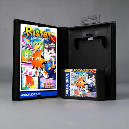 Ristar JAP cover 16bit MD game card with box with manual for Sega Genesis Megadrive console