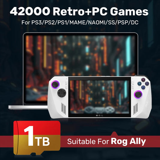 512G/1TB Game Card For ROG Ally/Win Handheld Game Consoles With 42000+ Retro/AAA Games Memory Card For N64/PS3/PS2/MAME/PSP/PS1
