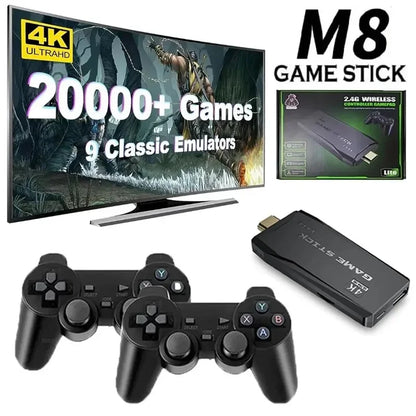 Retro Game Console 20000+ Classic Arcade Games 64GB Dual Wireless Joysticks 4K HDMI for NES/SNES/Sega Genesis Emulators