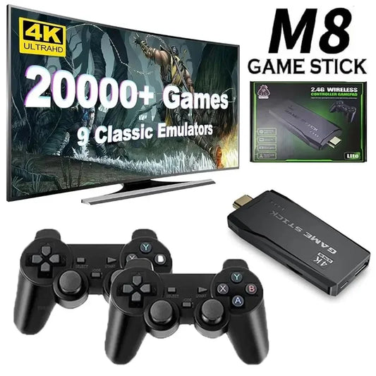 Retro Game Console 20000+ Classic Arcade Games 64GB Dual Wireless Joysticks 4K HDMI for NES/SNES/Sega Genesis Emulators