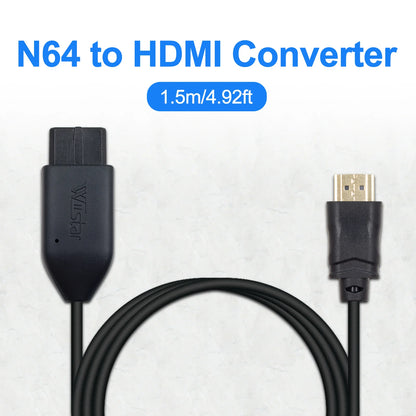 N64 to HDMI Converter N64 Adapter Game Cable 4.92ft Clear Signal for HDTV Monitor N64/SNES/SFC/GameCube Retro Gaming Upgrade