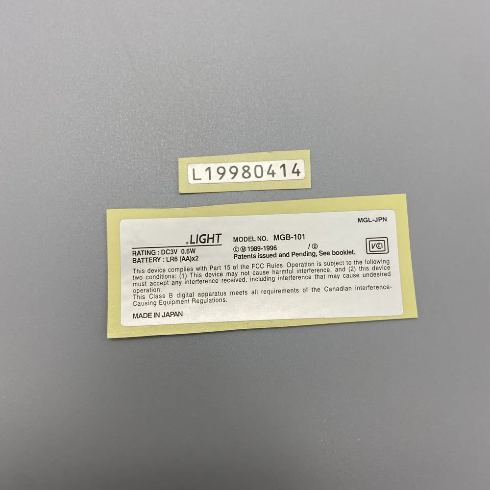 Label Sticker for gameboy light GBL