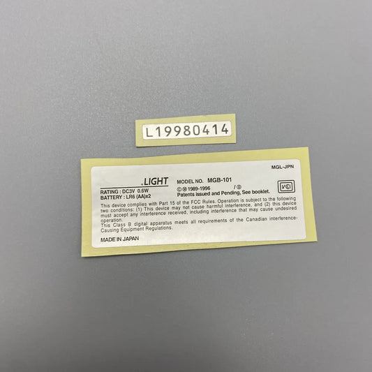 Label Sticker for gameboy light GBL