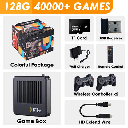 Ampown G11 Pro Video Game Box Retro Game Console 256G Built in 60000 Retro Games Ultra Low Latency Wireless Controller 4K Output