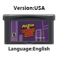 GBA 32 Bit Video Game Cartridge Console Card mMario dDonkey Kong wWario Series Golf Tennis Party for GBA