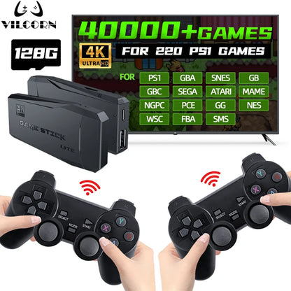 M15 Video Game Console 4K Game Stick Built-in 41000 Retro Games For PS1 NES Mame SNES SEGA Everdrive 15+Emulator Save/Search/Add