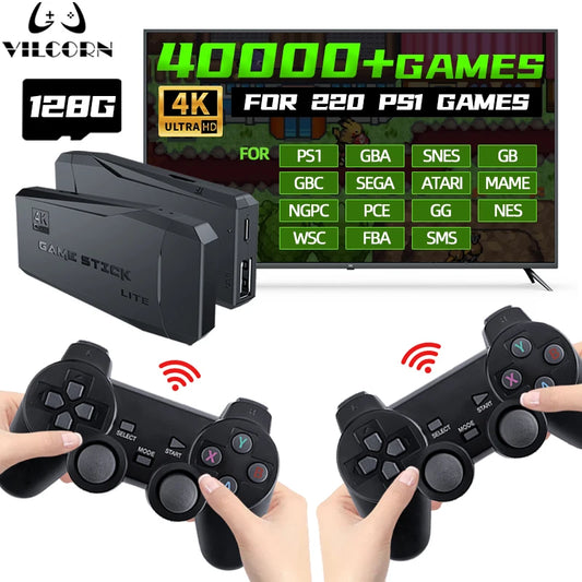 M15 Video Game Console 4K Game Stick Built-in 41000 Retro Games For PS1 NES Mame SNES SEGA Everdrive 15+Emulator Save/Search/Add