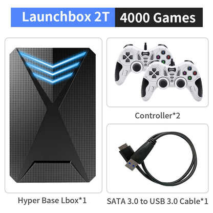 Hyper Base Lbox 2TB Gaming HDD Launchbox Portable External Hard Drive For PC 4000 3D Games For PS4/PS3/Switch/PS2/PS1/WII/WIIU