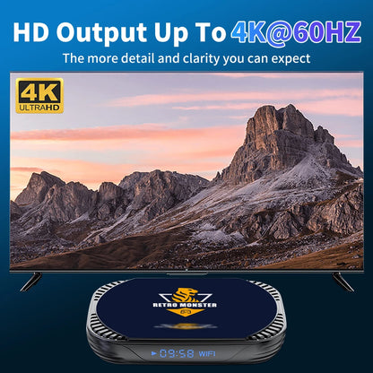 4K Retro Video Game Console S905X4 Retro Monster Game Box Built-in 48000 Games For PSP/PS1/Sega Saturn/SNES Android 11.0 TV Box