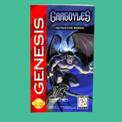 Gargoyles USA Game for SEGA Mega Drive Genesis 16 bit Consoles Game Cartridge Box Manual