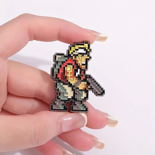 1pc Classic Retro Old Games Metal Slug Enamel Pins – Cartoon Metal Brooch Badge for Jacket, Bags, Hats, Cosplay Accessories