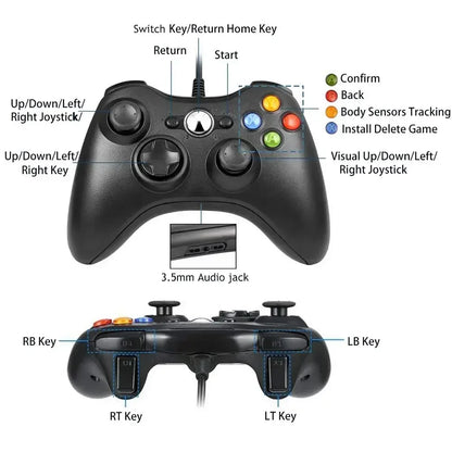 Gamepad for Microsoft Xboxes 360 Controller Wired Joystick Joy Pad USB Game Pad Controller For Xboxes 360 console and PC