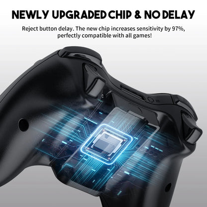 Gamepad for Xbox 360/PC 2.4G Wireless Controller W/Dual Vibration Hall Effect 6-Axis Gyro Joystick Game Remote Control Handle