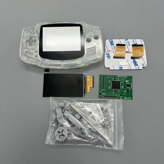 GBA IPS LCD no cut shell required easy to install 2.9 "IPS high brightness LCD and shell kit for Gameboy advance GBA