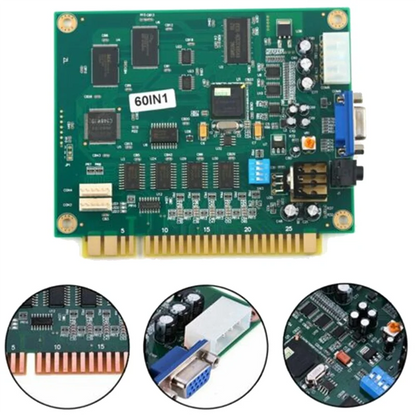 60 in 1 Jamma Arcade Classics Game Board for Cocktail Arcade Machine UP Right Arcade Machine Donkey Kong Pacman