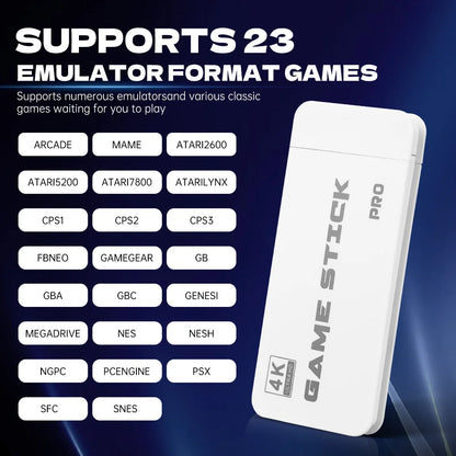 M15 Video Game Console 4K TV Game Stick 64G Built-in 20000 Games Retro Handheld Game Player With Wireless Gamepad Controller