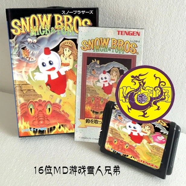 Snow Bros Nick And Tom   With JP Box And Manual Book 16Bit MD Game Card For Sega MegaDrive Genesis Consoles