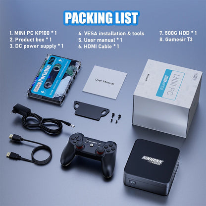 Super Console KP100 Mini PC Intel N100 16GB DDR5 & 512G SSD Batocera 100000+ Retro Games For PS3/PS2/PS1/PSP/Gamecube/WII/DC/SS