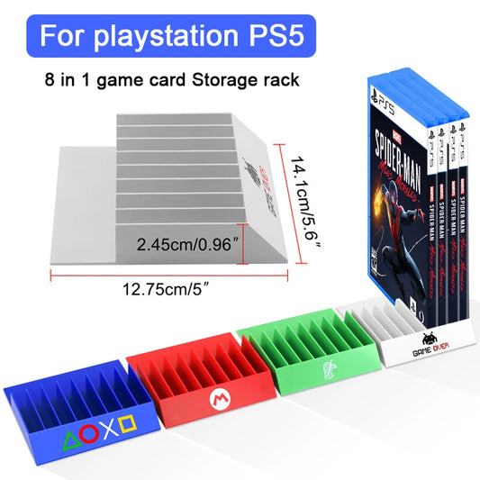 8 in 1 game card case for PS5 Storage display rack Game Card Base for PS4 CD Holder CD Storage Box Personalized Display Shelf