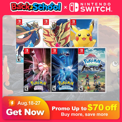 Pokémon Nintendo Switch Game Pokemon Pearl Diamond Sword Shield Pokémon Arceus Scarlet Violet Pikachu Lets Go Physical Game Card