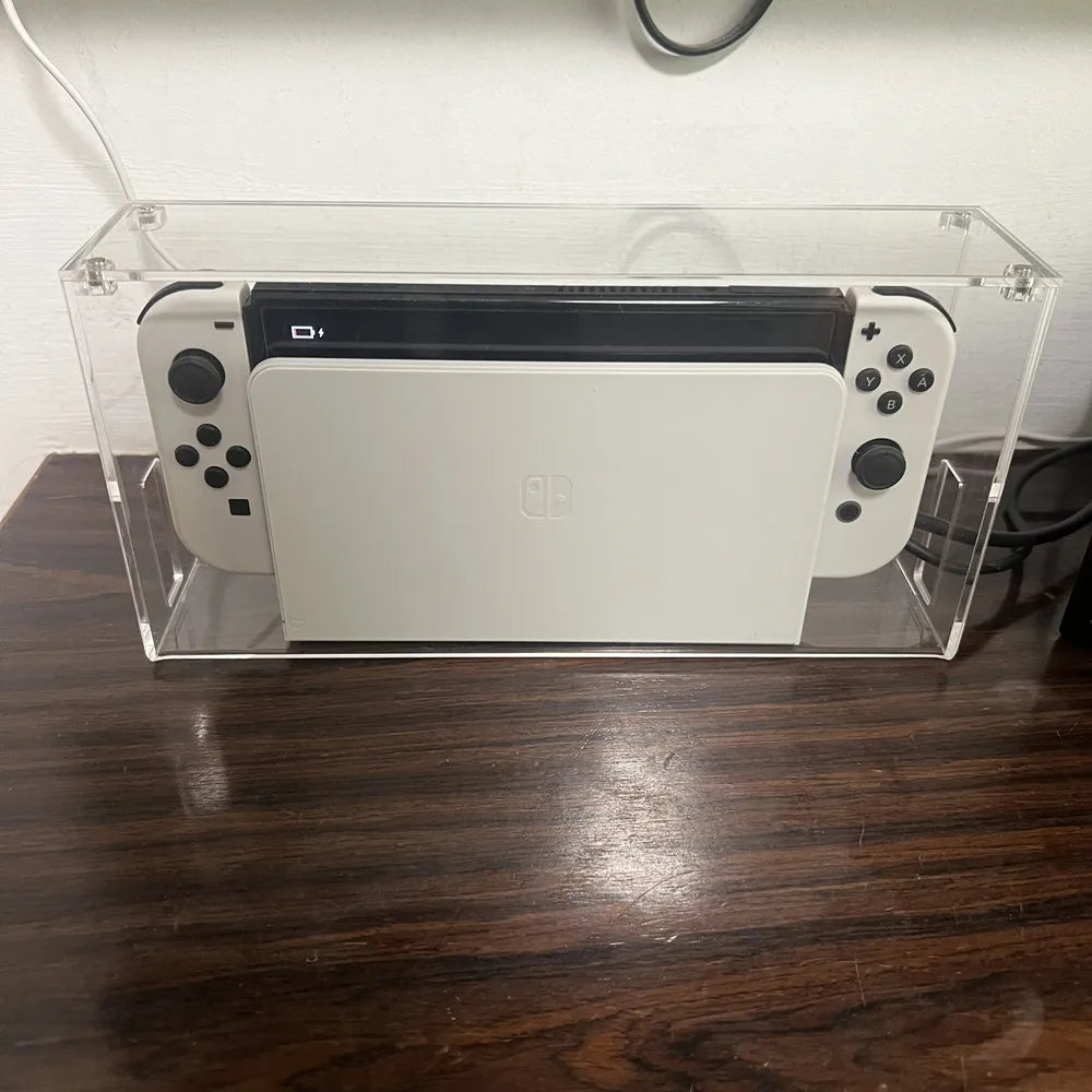 High transparency acrylic magnetic cover console storage box Dustproof box for Nintendo switch and switch OLED