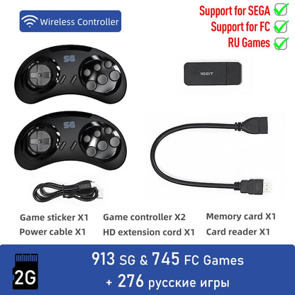DATA FROG Wireless Game Console for Sega Genesis, Game Stick, HDMI-compatible, 900 + Game for Sega Mini/Mega Drive, 16 Bit, MD