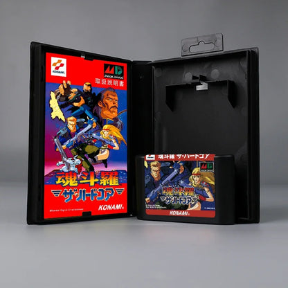 (aka Probotector) Contra Hard Corps  JAP cover 16bit MD game card with box with manual for Sega Genesis Megadrive console