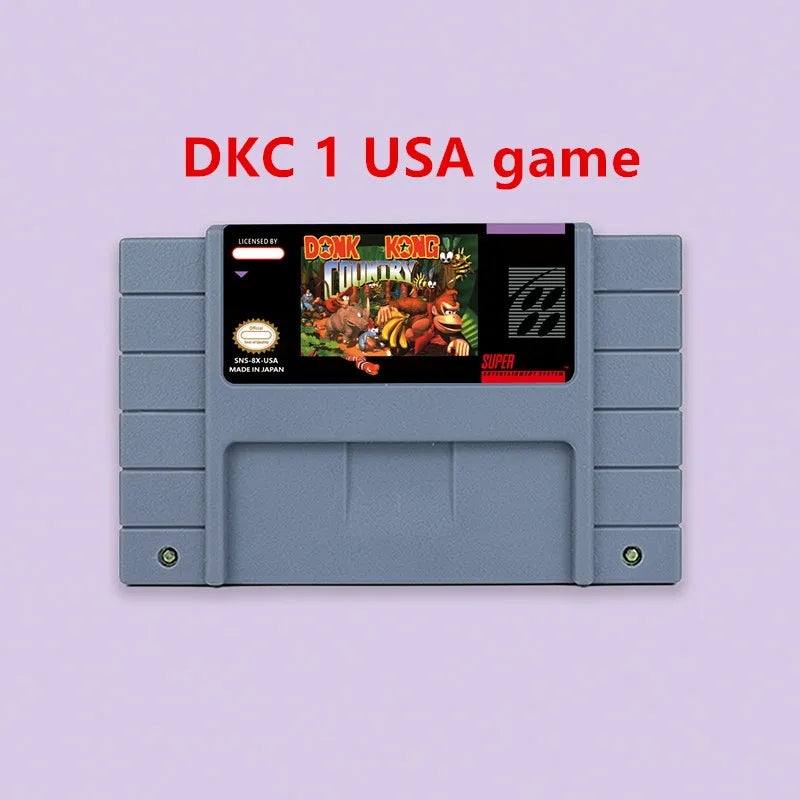 Donkey Game Country Kong 1 2 3 Competition RPG game for SNES 16 bit USA NTSC or EUR PAL Video Game Consoles Cartridge