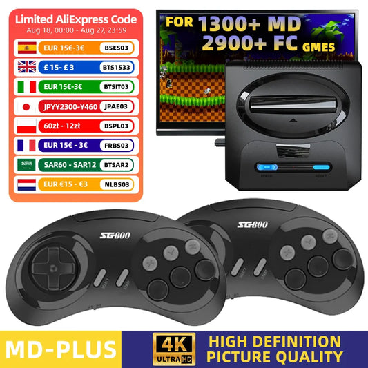 16BIT Segas-MD Video Game Console For Sega Mega Drive Genesis FC Dendy Console Support HDMI Output Retro Game Machine