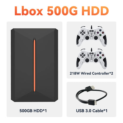 Launchbox 500G Gaming Hard Drive Emulator Game Consoles For PS4/Switch/Game Cube/PS3/PS2/WII/WIIU Built-in 3700+ 3D&AAA PC Games