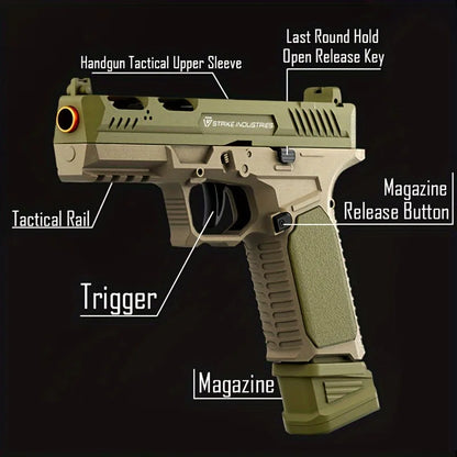 SIG17 Pistol Gun Soft Bullet Gun With Blowback, Single Shot And Shell Ejcetion Capability, Blaster, Outdoor Sports Shooting Game
