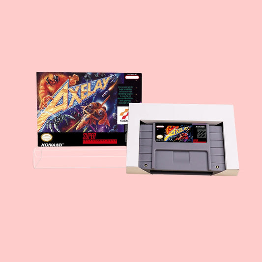 Axelay Action Game Cartridge with Retial Box For SNES 16bit NTSC PAL Video Game Consoles
