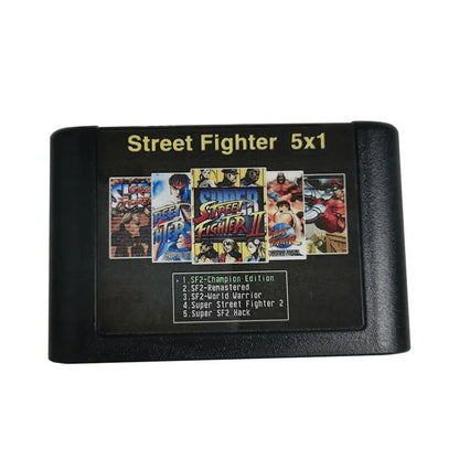 Street Fighter  5IN1 16 BIT MD Game Card For Sega Mega Drive For Sega Genesis and for original console Shooting