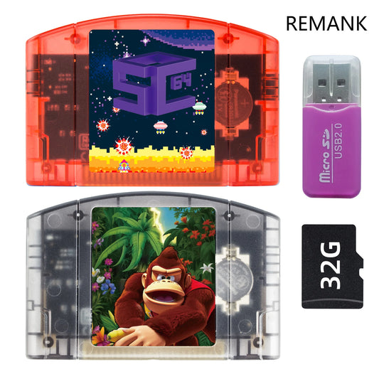REMANK SC64Summer N64 SC64 Open Source N64DD Flash TF/SD Cart SC64 GBC SNES 64DD 5000-in1 Retro Video Game Console Accesories